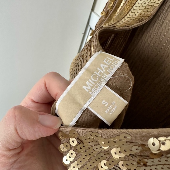 Michael Kors Gold Backless Sequin Dress - Picture 8 of 12